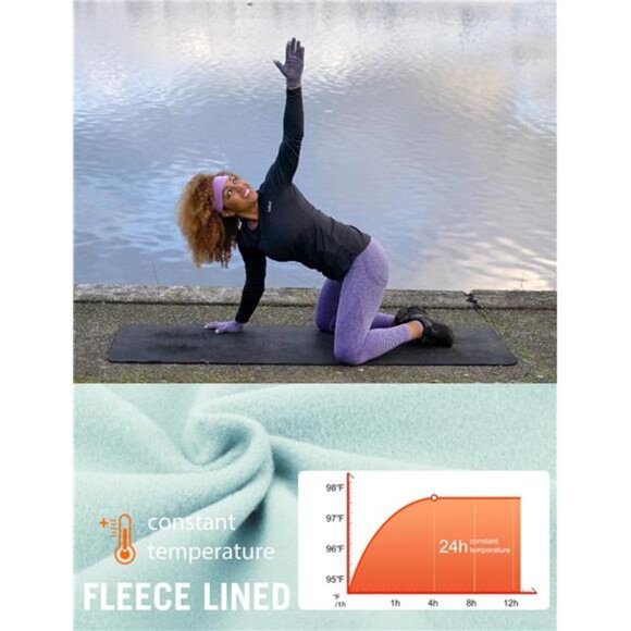 Thermal Shirts for Women Long Sleeve Fleece Tops Running Workout Cold - Picture 4 of 7